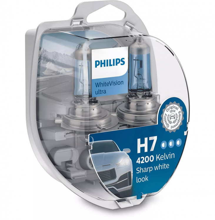 Philips H7 12V 55W WhiteVision Ultra 4200K 2st. + 2x W5W Set - 2 Stück